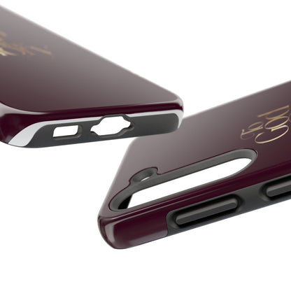 To God Be The Glory Tough Phone Case — Burgundy Gold Christian Scripture Cover