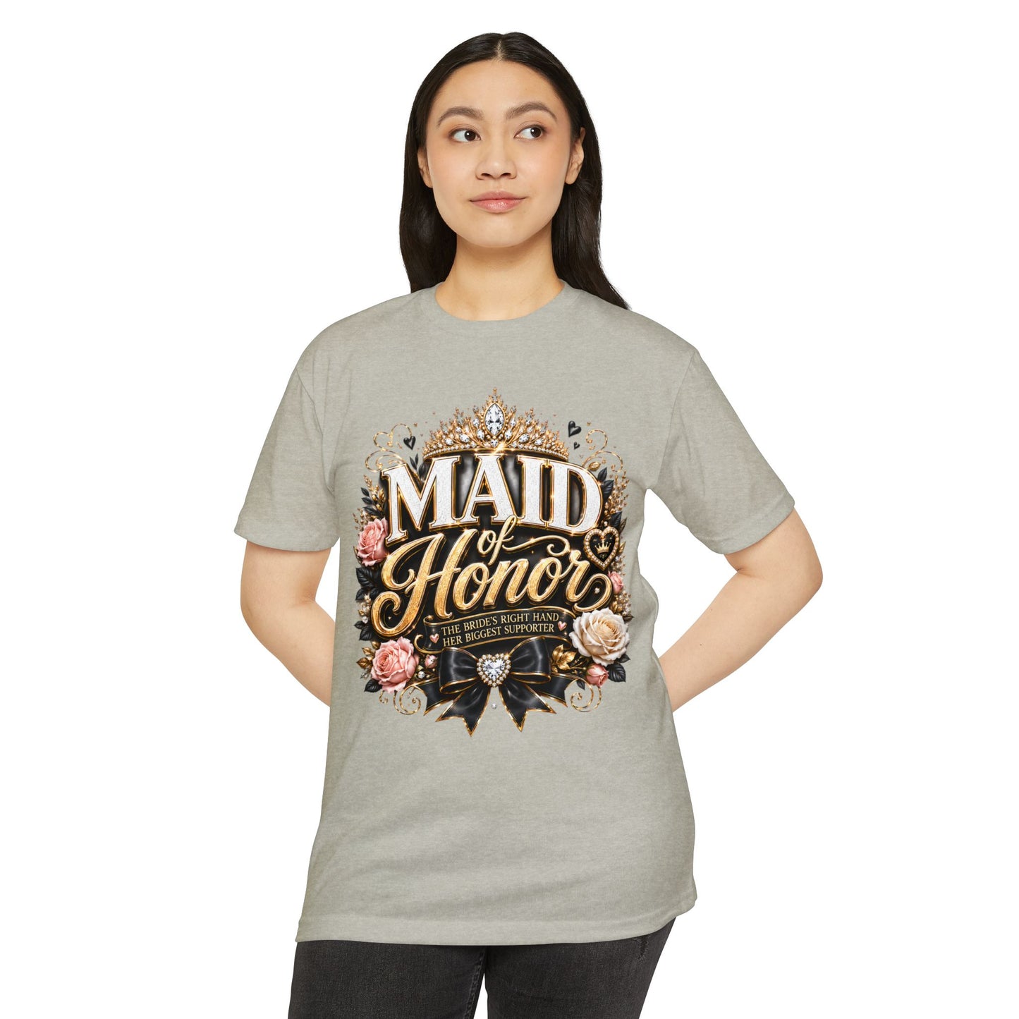 Maid of Honor T-Shirt — Floral Bridal Party Tee