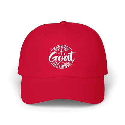 Dad Cap with Subtle Floral Mandala Embroidery — Minimal White Baseball Hat