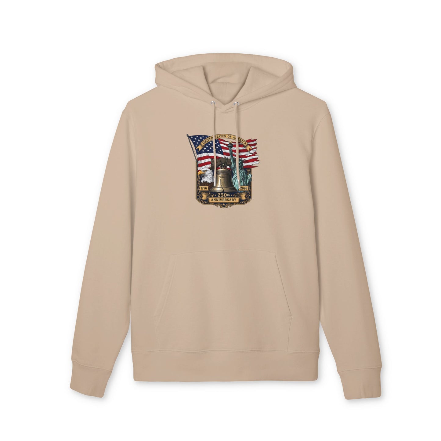 Statue of Liberty & American Flag Hoodie — 250th Anniversary Patriotic Sweatshirt
