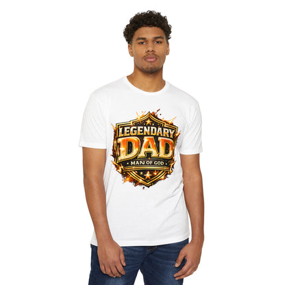 Legendary Dad T-Shirt – "Man of God" Shield Design