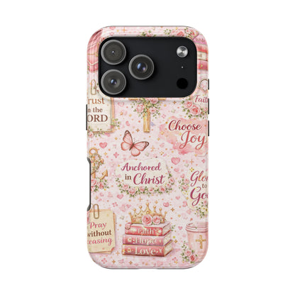 Anchored In Christ Phone Case | Christian floral iPhone Case