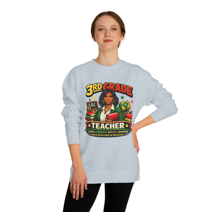 3rd Grade Teacher Sweatshirt – Inspiring Black Excellence Teacher Gift