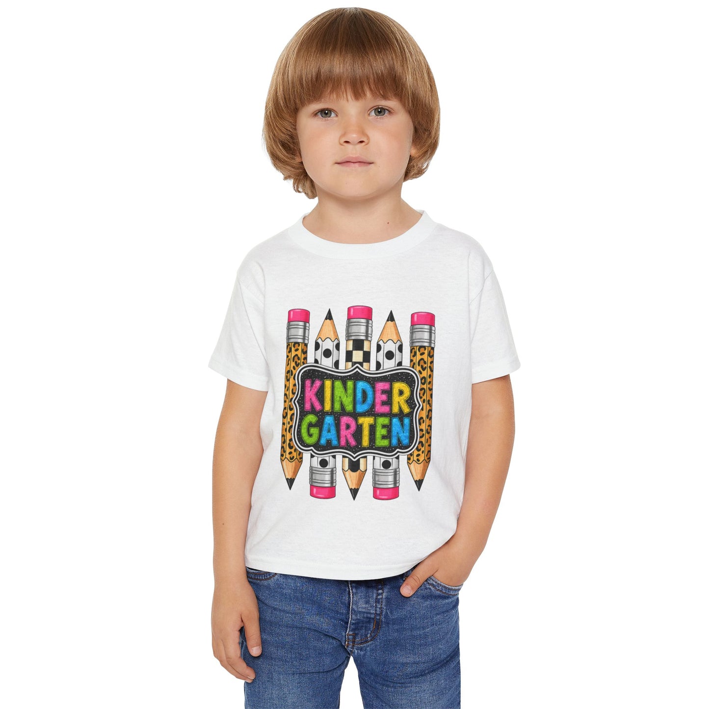 Kindergarten Pencils Toddler T-Shirt — Colorful Back-to-School Tee