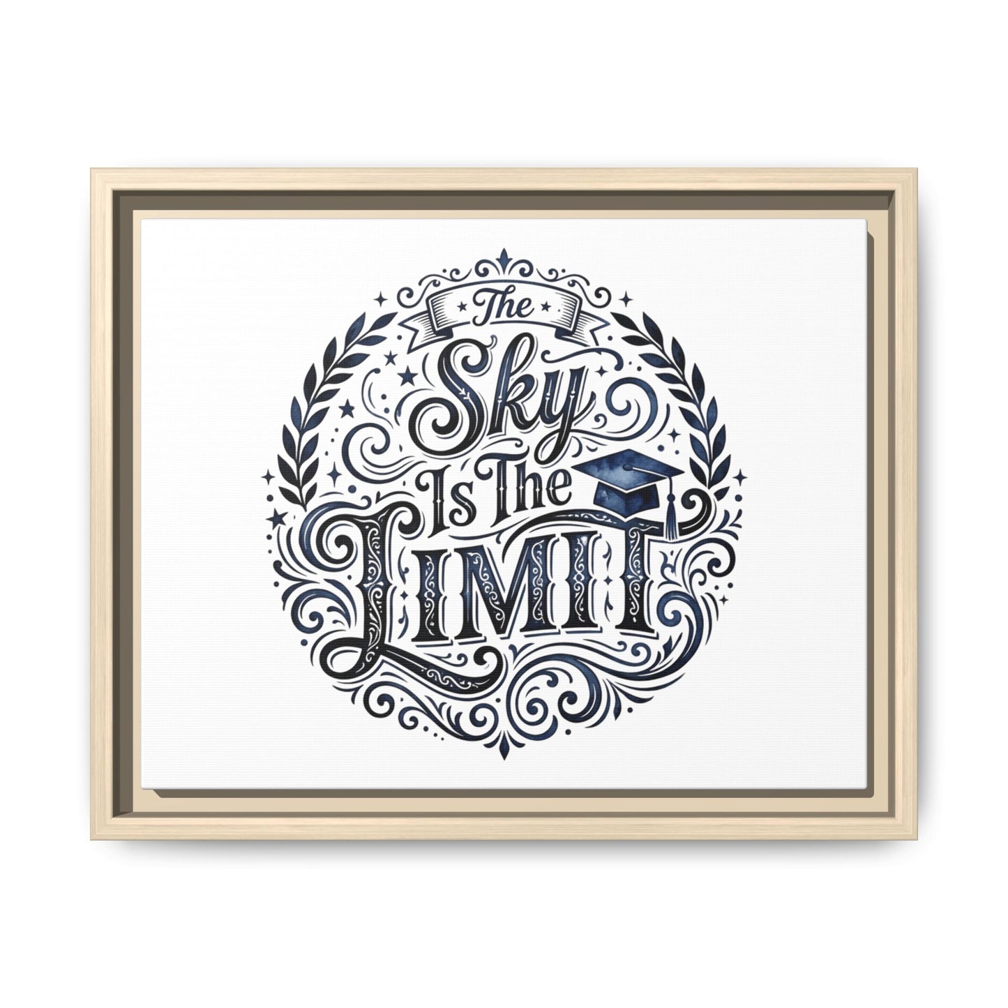 The Sky Is The Limit Framed Canvas — Inspirational Graduation Wall Art