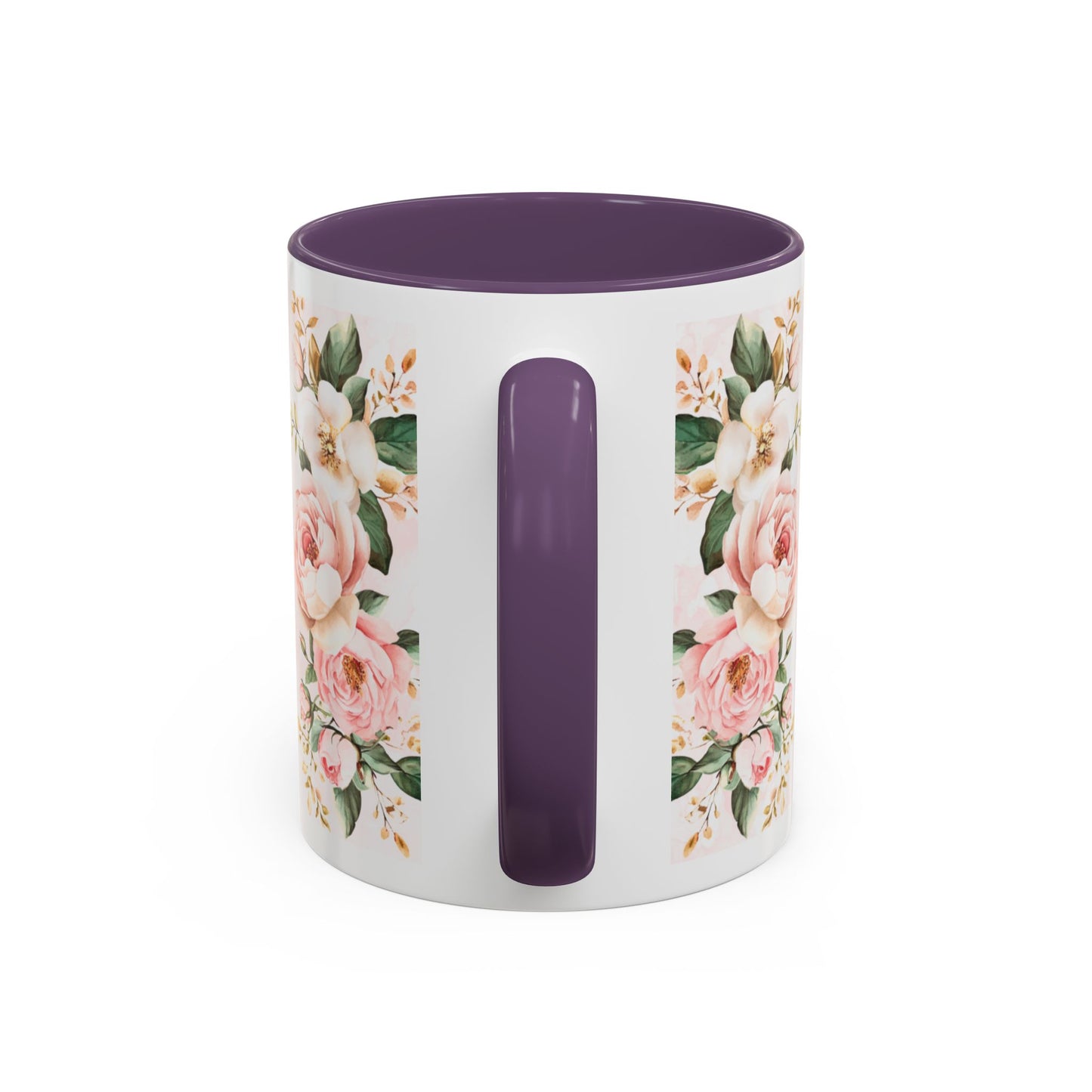 Mom Floral Accent Coffee Mug — Pink Roses Mother's Day Gift (11/15oz)