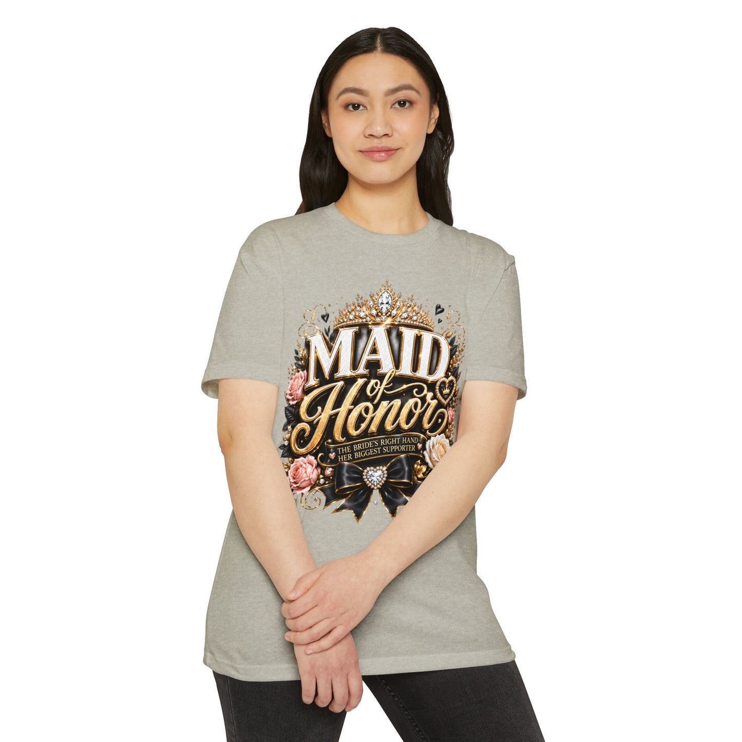 Maid of Honor T-Shirt — Floral Bridal Party Tee