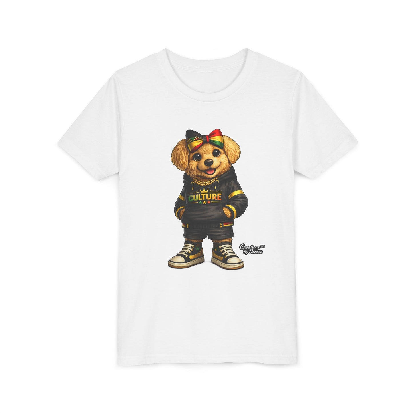 Youth Tee — Cute Rasta Bear "Culture" Graphic Kids T-Shirt