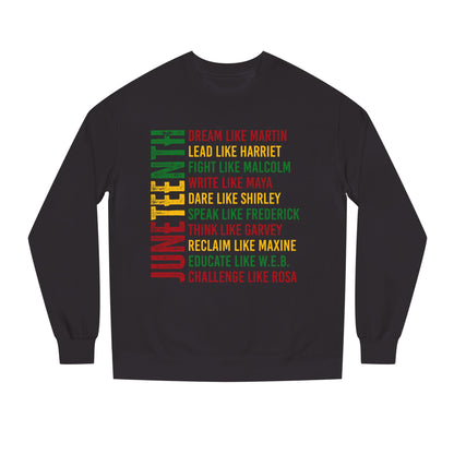 Juneteenth Icons Sweatshirt — "Lead Like Harriet, Fight Like Malcolm" Heritage Crewneck