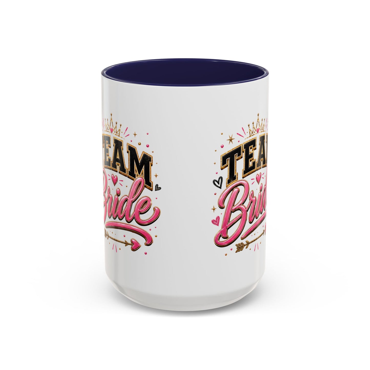 Team Bride Accent Coffee Mug — Pink & Gold Bachelorette Bridal Shower Gift (11/15 oz)