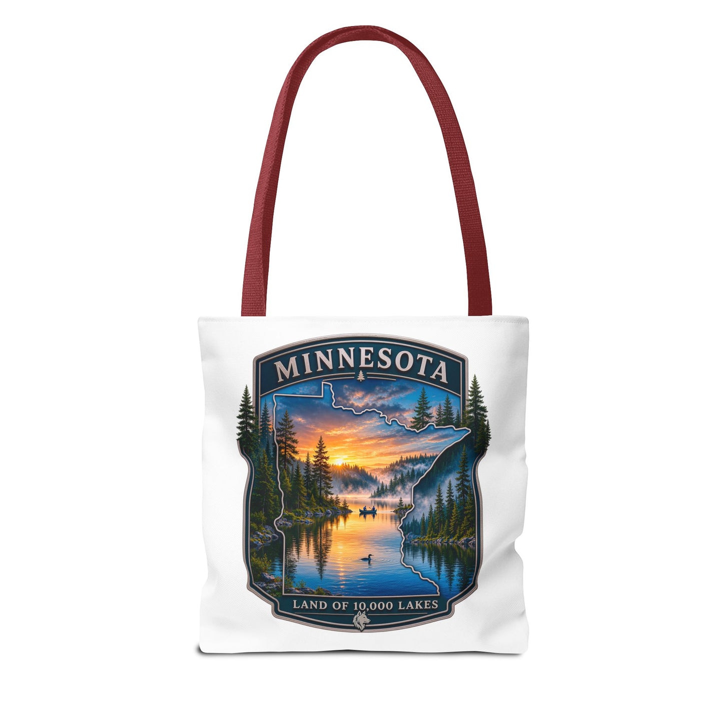 Minnesota Scenic Tote Bag — 'Land of 10,000 Lakes' Sunset Lake Design