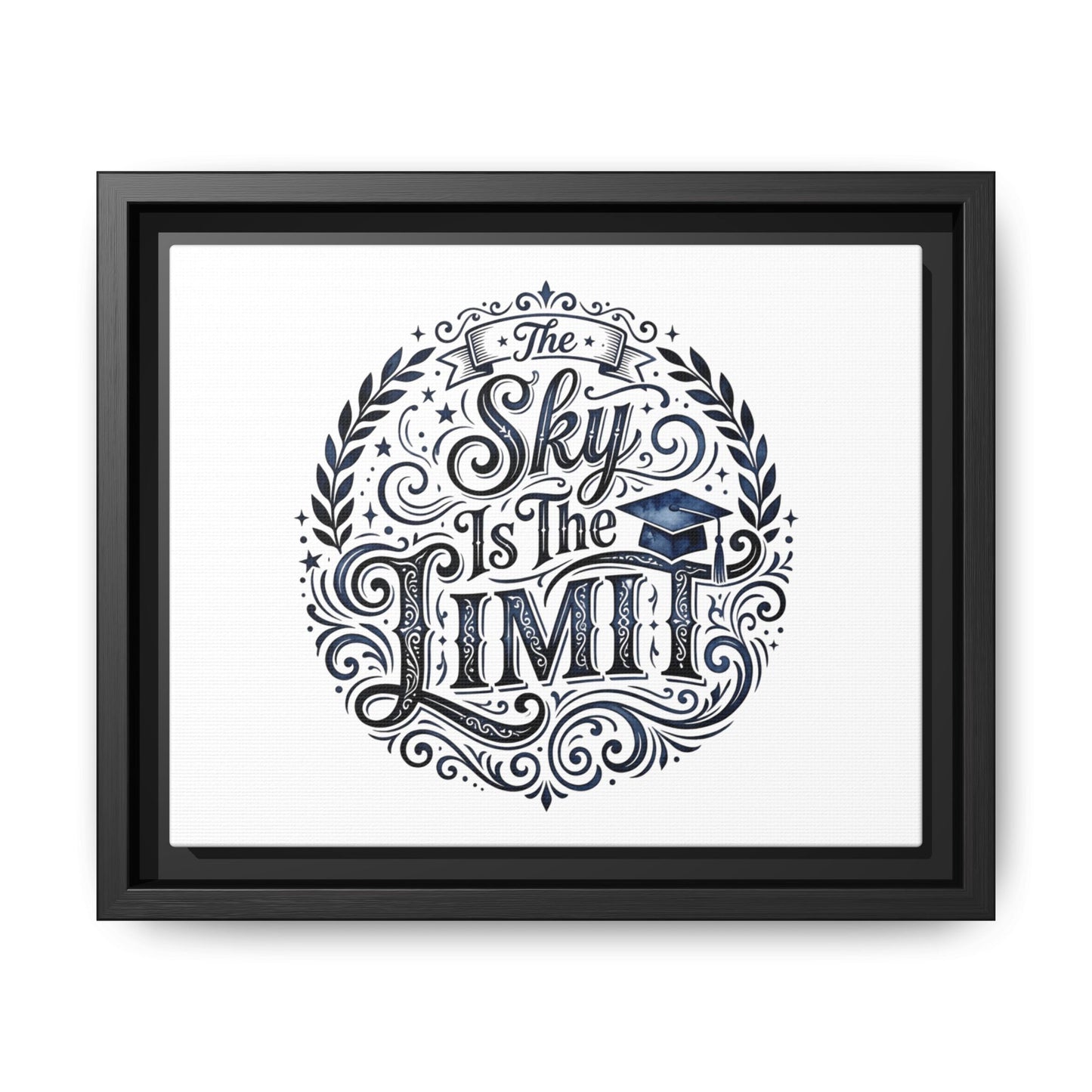 The Sky Is The Limit Framed Canvas — Inspirational Graduation Wall Art