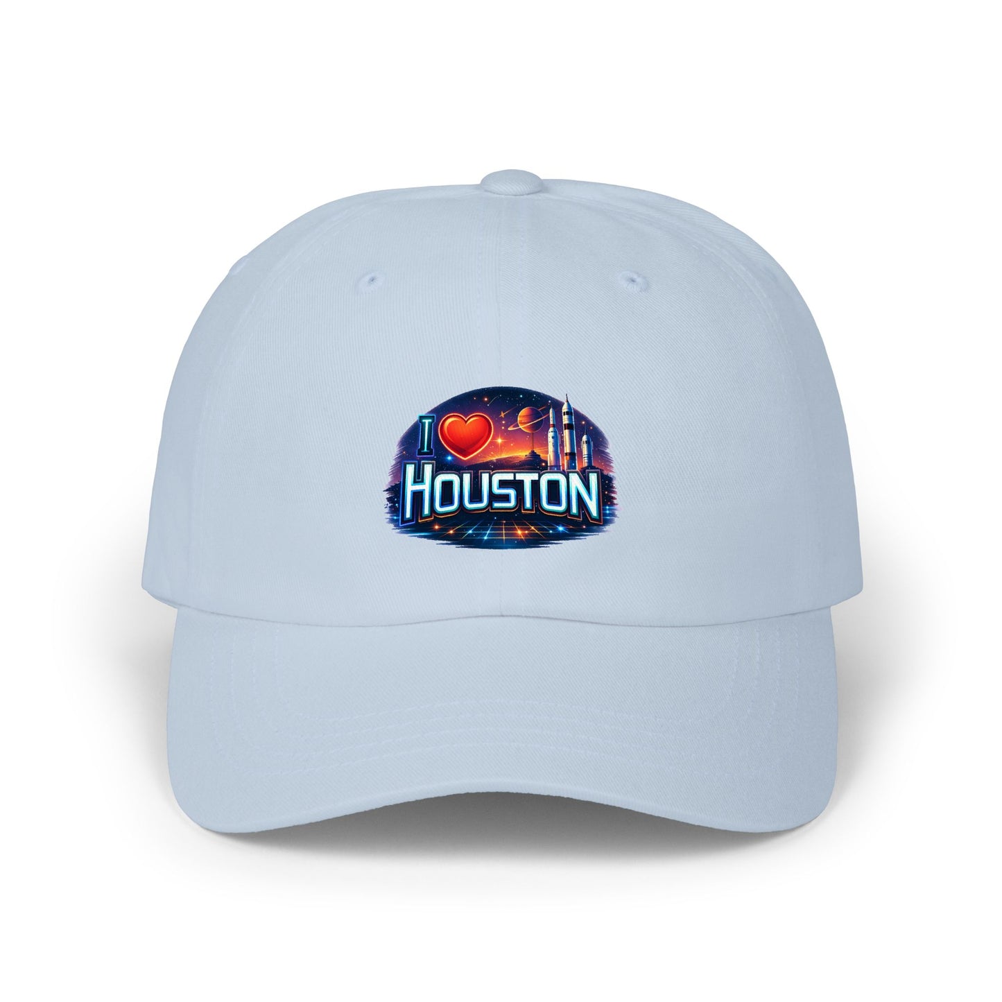 Houston Skyline Dad Cap — I  Houston Embroidered Baseball Hat