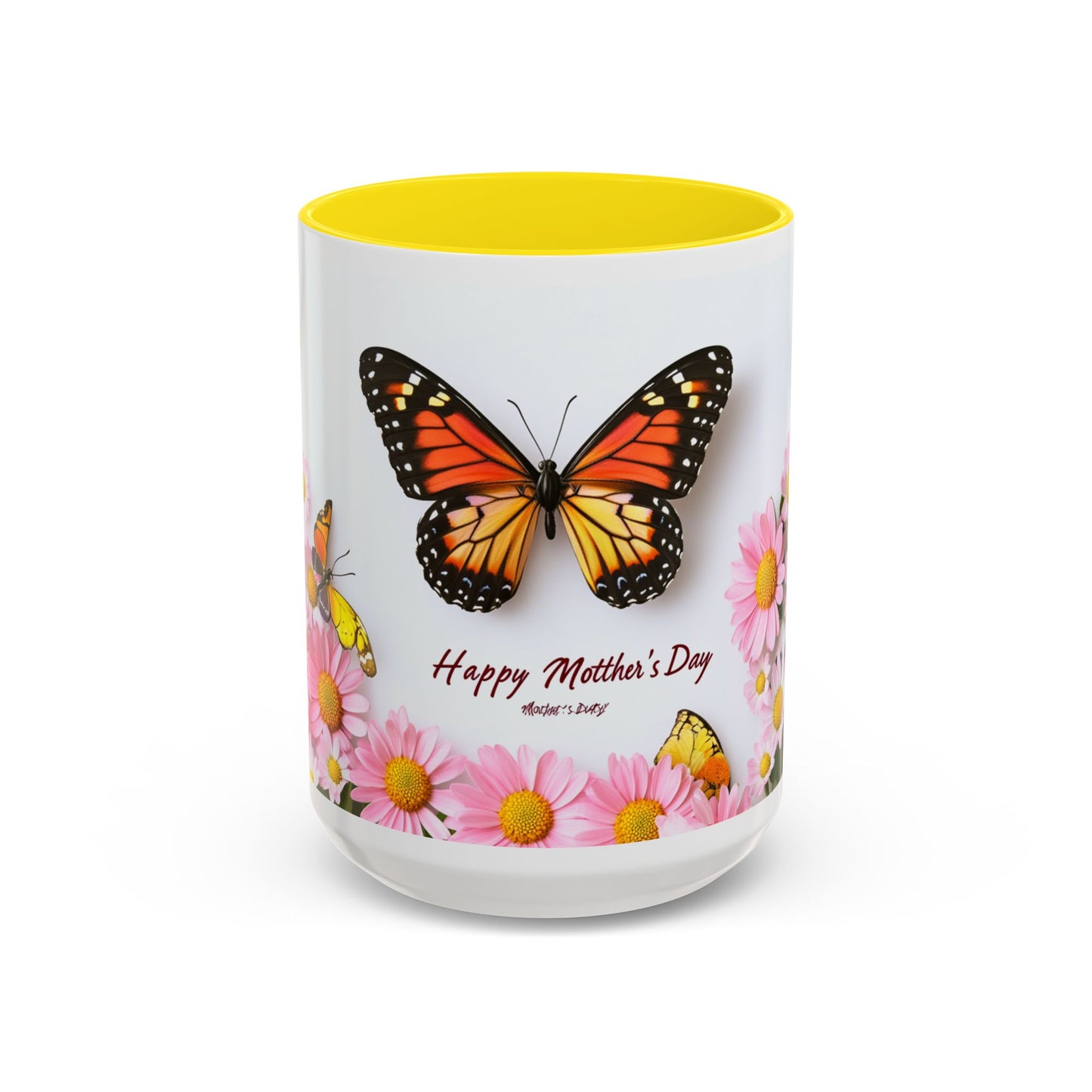 Mother's Day Butterfly Coffee Mug — "Happy Mother's Day" Floral 11/15oz Accent Mug