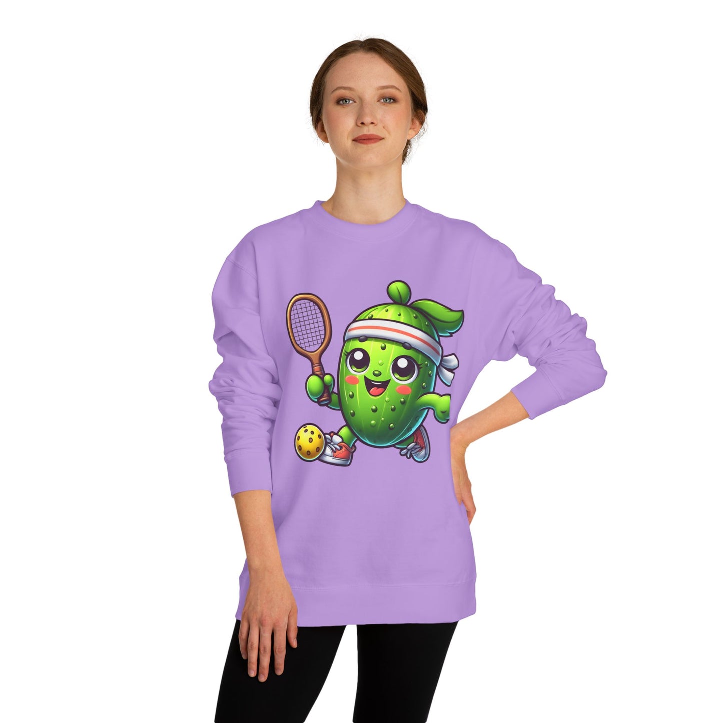Pickleball Avocado Sweatshirt — Cute Cartoon Pickleball Player Crewneck