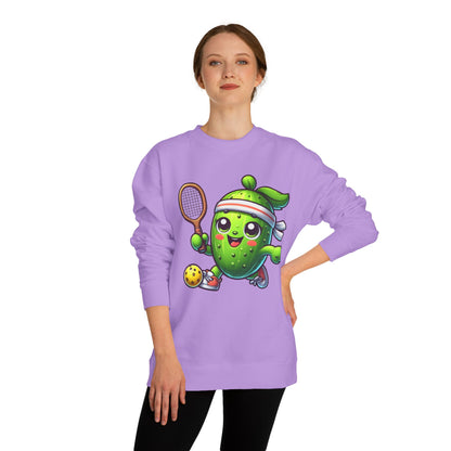 Pickleball Avocado Sweatshirt — Cute Cartoon Pickleball Player Crewneck
