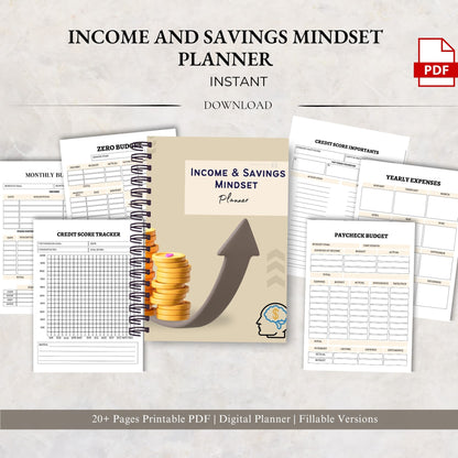 Income & Savings Mindset Planner | Money Mindset & Financial Growth Planner | Budget & Wealth Building Printable