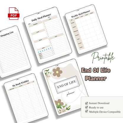 End of Life Planner Printable | Estate Planning Organizer | Important Information Binder | Final Wishes Planner PDF