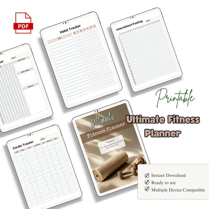 Ultimate Fitness Planner Printable | Workout Planner | Gym Tracker | Fitness Log | Health & Workout Planner PDF