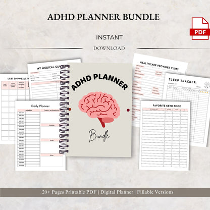 adhd planner, focus planner, productivity, adhd tools, daily planner, habit tracker, planner bundle, task planner, time planner, adhd routine, study planner, digital planner, goal planner, work planner, adhd support
