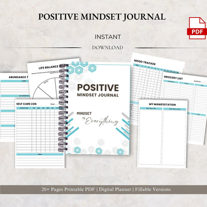 Positive Mindset Journal Printable | Daily Gratitude, Confidence & Self-Growth Workbook