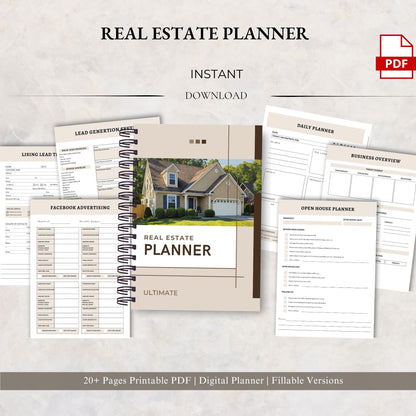Real Estate Planner | Realtor Business Planner | Property & Client Tracker | Real Estate Agent Organizer
