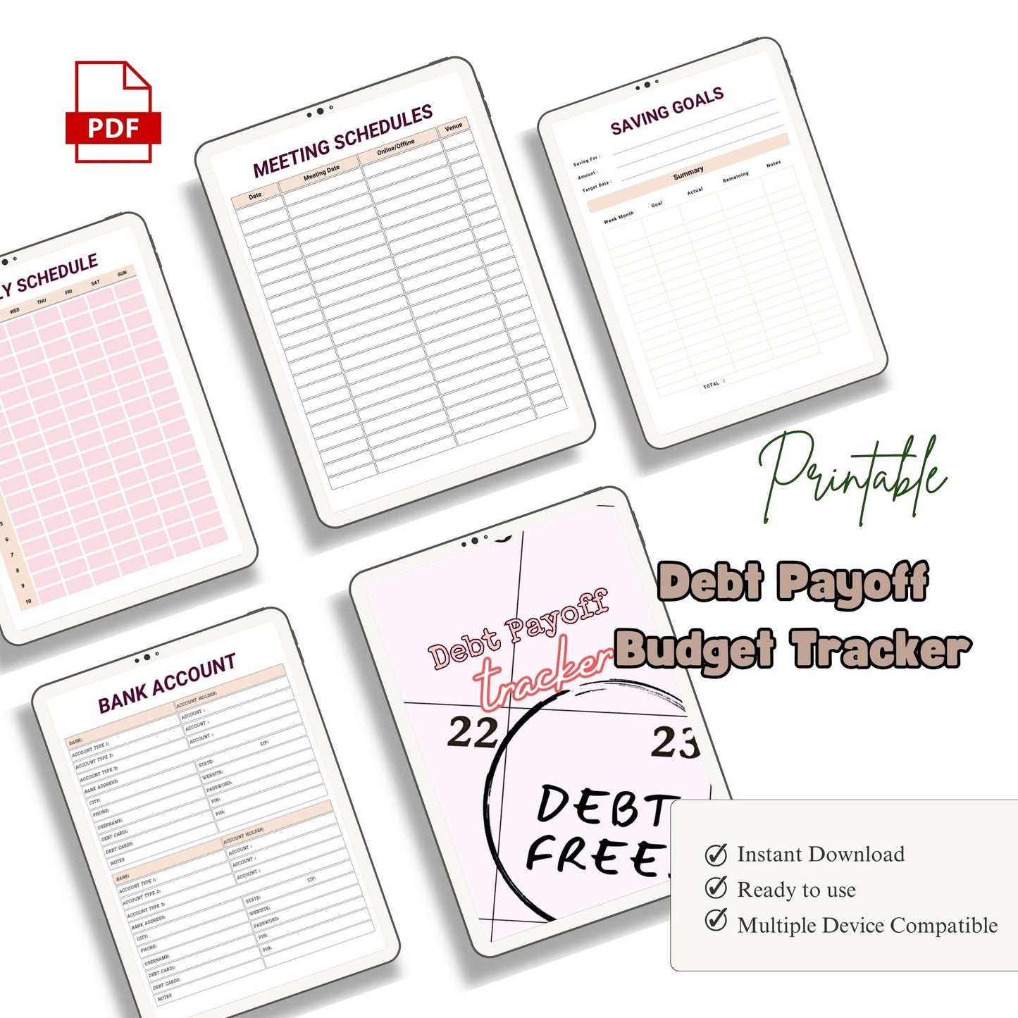 Debt Payoff Tracker Printable | Budget Debt Planner | Debt Snowball Tracker | Financial Tracker | Debt Free Planner PDF