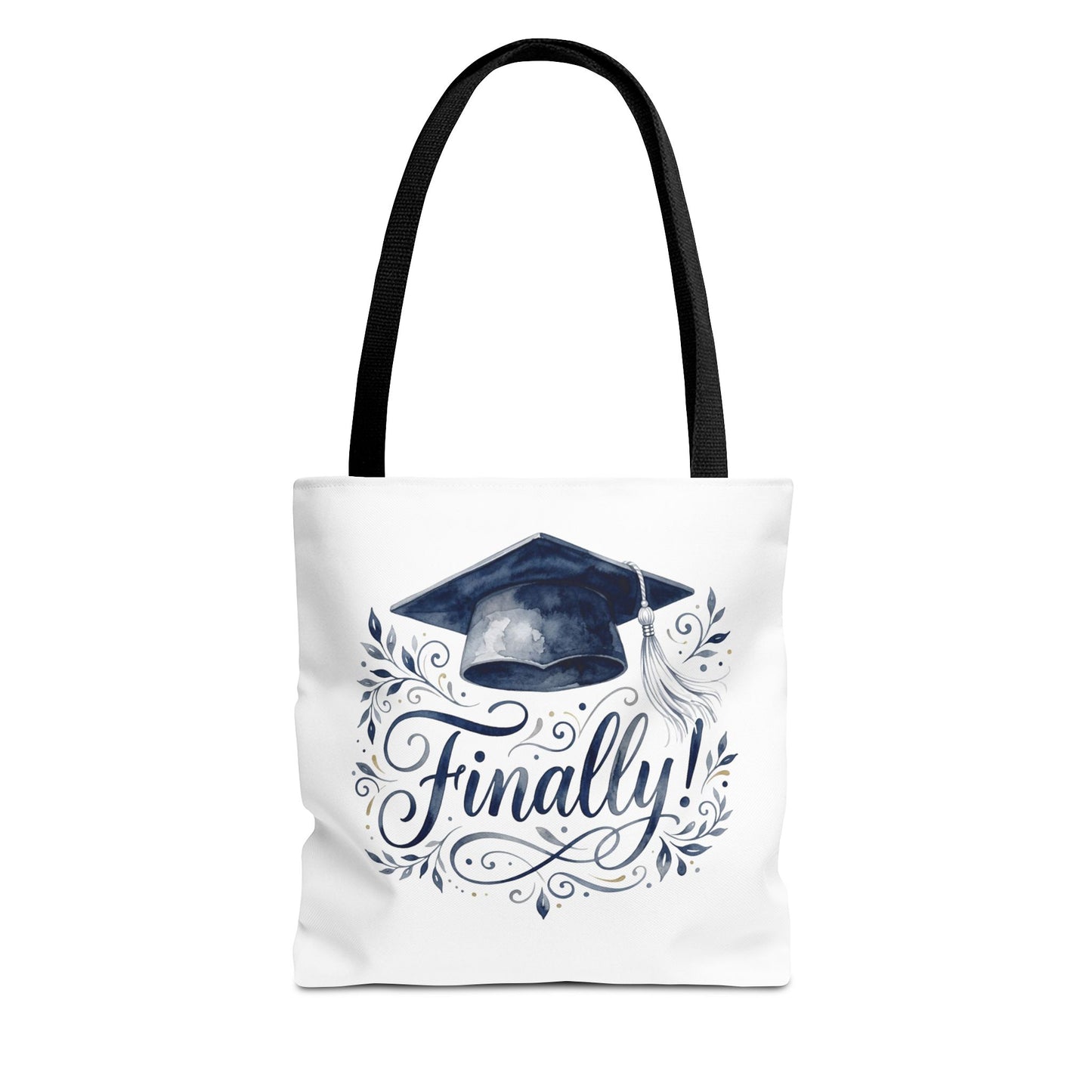 Graduation Tote Bag - "Finally!" Cap & Dove Graduation Gift Tote
