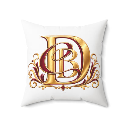 Monogram D&B Gold Decorative Throw Pillow — Elegant Initial Accent