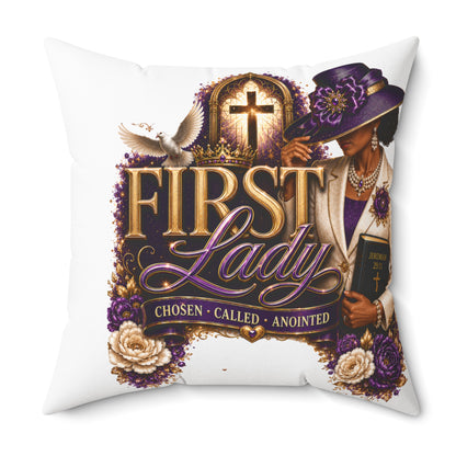 First Lady Decorative Pillow — "First Lady: Chosen • Called • Anointed" Faith Accent Pillow