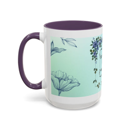 Mother's Heart Floral Accent Coffee Mug — "A Mother's Heart Never Fades"