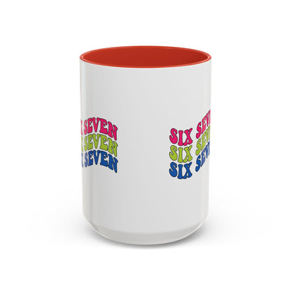 Six Seven Retro Accent Coffee Mug — Colorful 11/15oz Ceramic Tea Cup