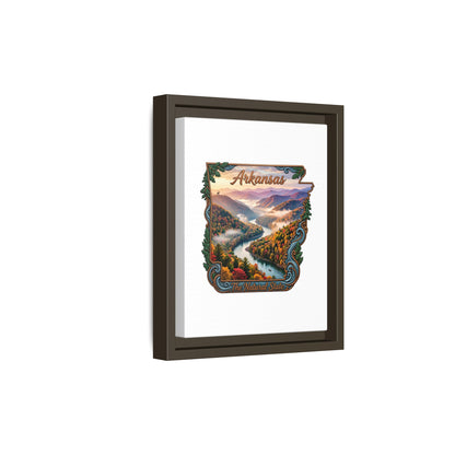 Arkansas Scenic State Map Canvas — "The Natural State" Framed Wall Art