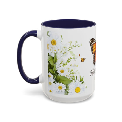 Mother's Day Butterfly Coffee Mug – 'Happy Mother's Day' Floral Accent Mug