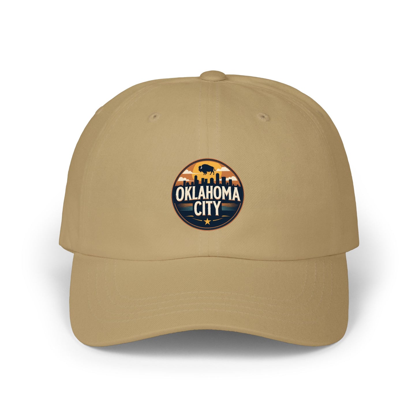 Oklahoma City Dad Cap — Retro Skyline Embroidered Baseball Hat