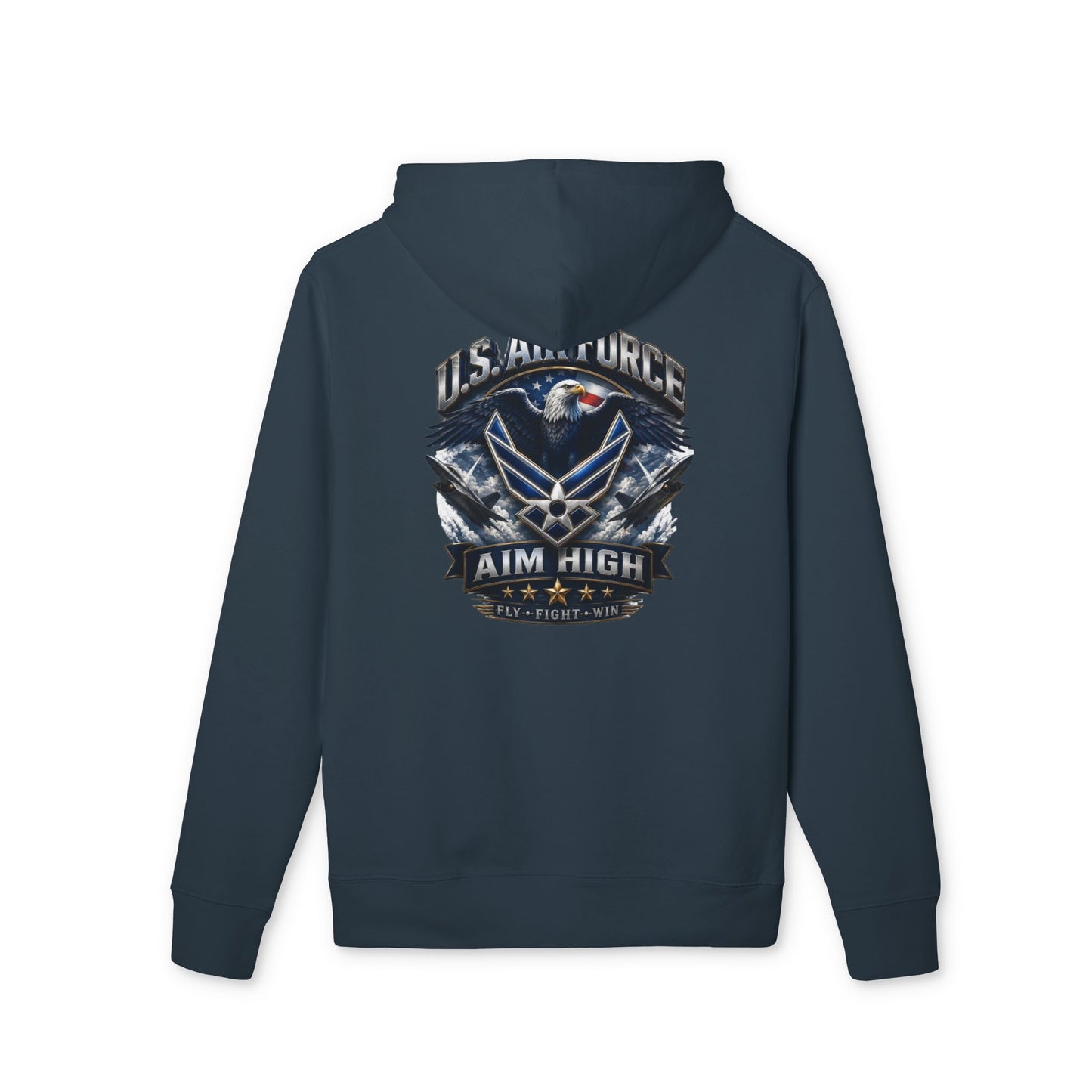Air Force Hoodie - "Aim High" Vintage Military Crew Pullover