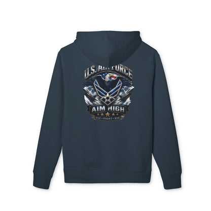Air Force Hoodie - "Aim High" Vintage Military Crew Pullover