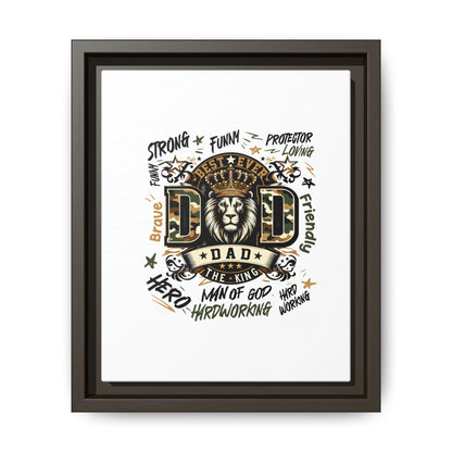 Framed Matte Canvas 'Best Ever DAD' Wall Art – Lion King Design, Father’s Day Gift