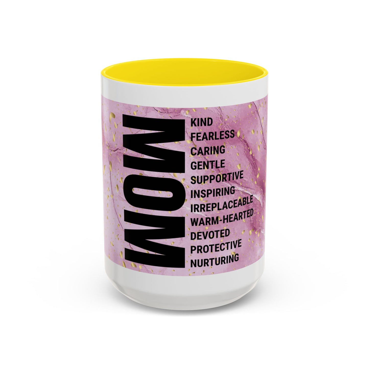 Mom Definition Accent Coffee Mug – Inspirational Pink Marble Mother’s Day Gift (11/15oz)