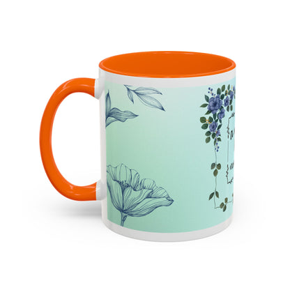 Mother's Heart Floral Accent Coffee Mug — "A Mother's Heart Never Fades"