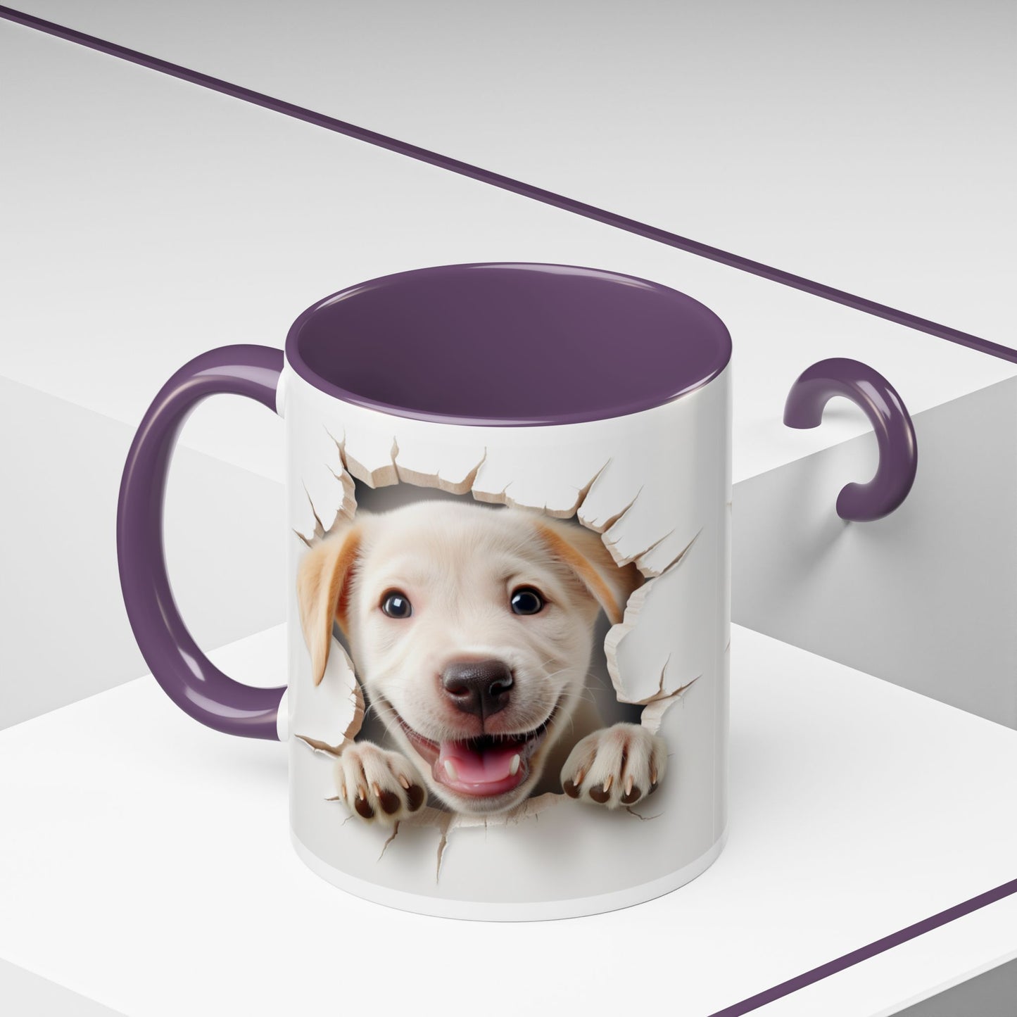 Puppy Peek-A-Boo Accent Coffee Mug (11/15oz)