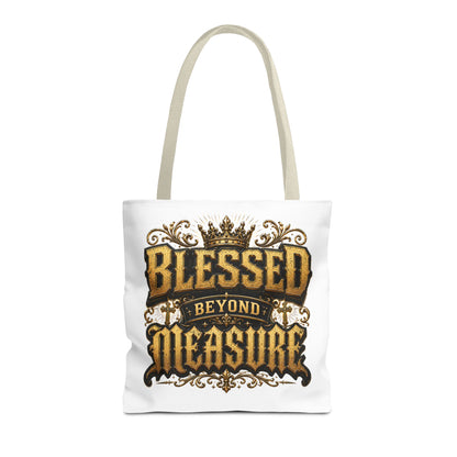 Blessed Beyond Measure Tote Bag — Inspirational Faith Canvas Tote