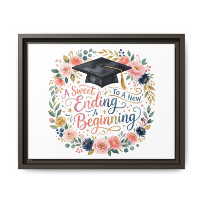 Graduation Canvas Print – “A Sweet Ending to a New Beginning” Framed Wall Art