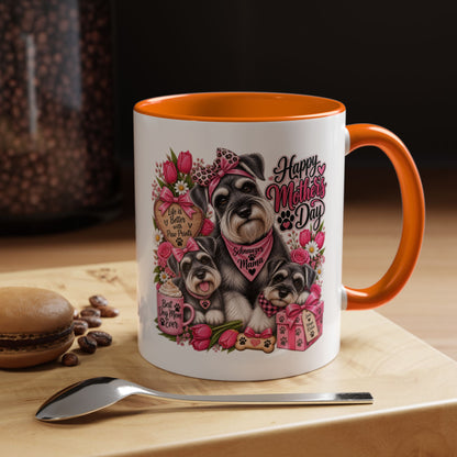 Mother's Day Schnauzer Coffee Mug — Happy Mother’s Day Dog Mom Accent Mug