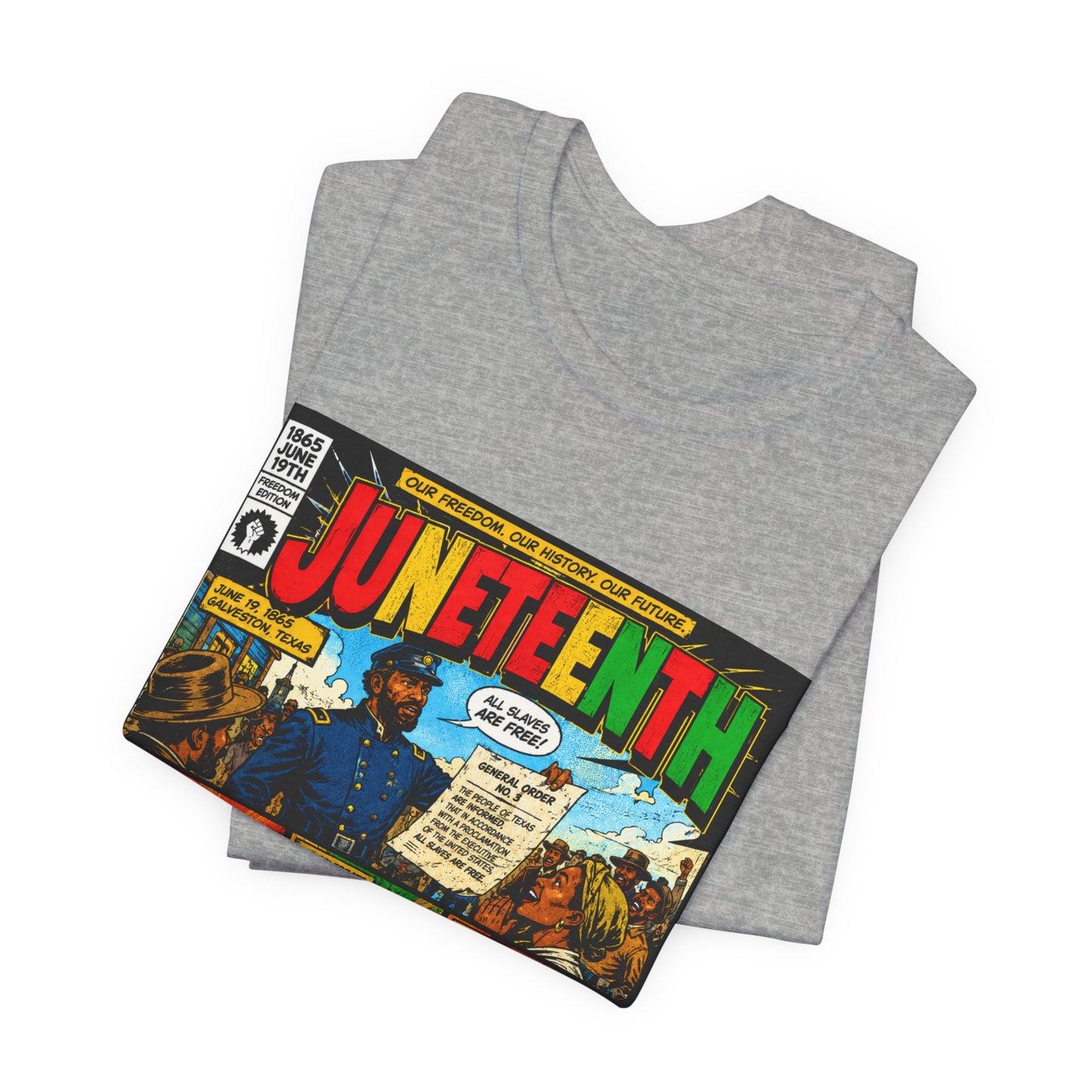 Juneteenth Comic-Style T-Shirt — Retro Celebration Tee