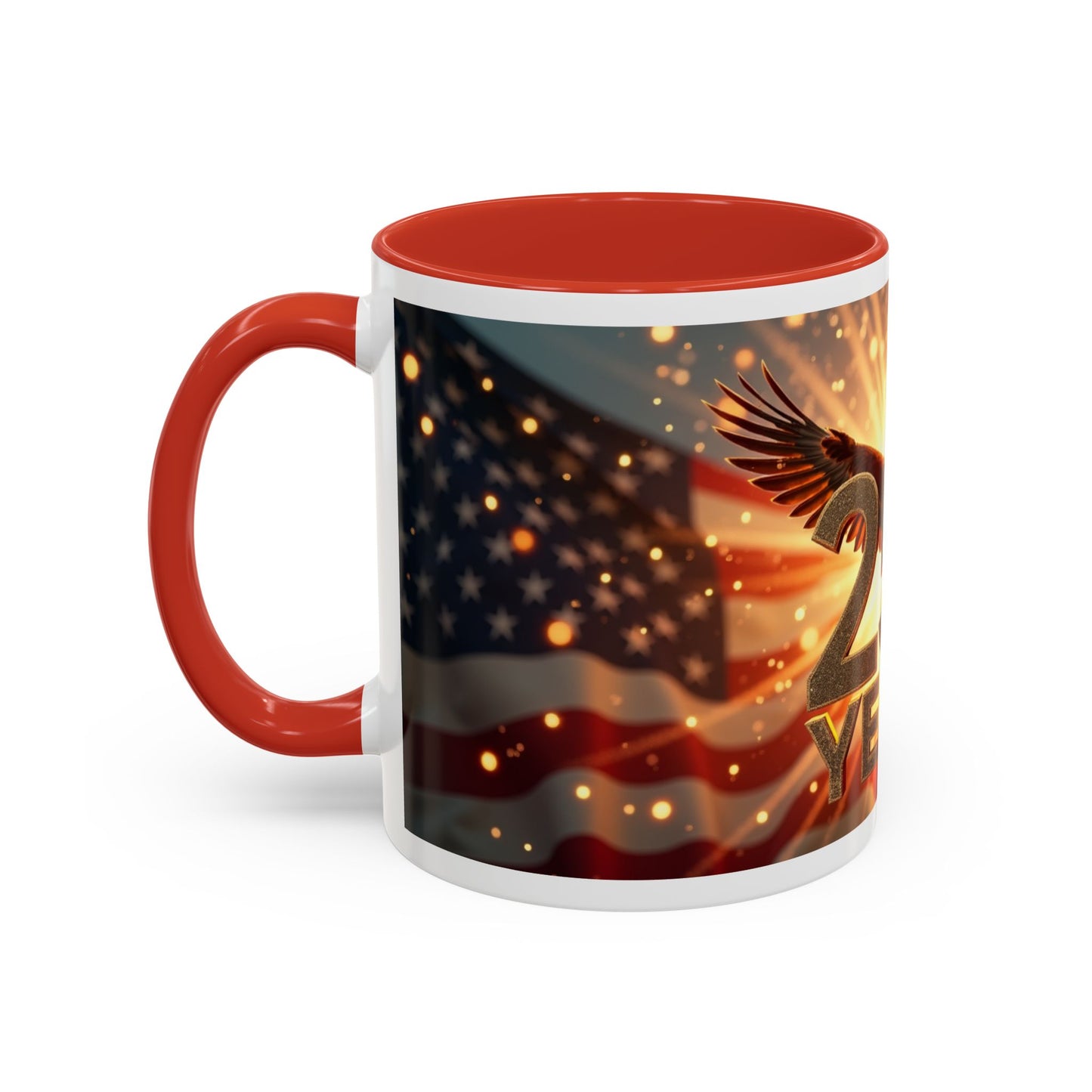 250 Years Commemorative Coffee Mug — Patriotic Eagle & American Flag Accent (11/15oz)