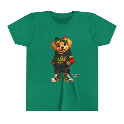 Youth Tee — Black History Queen Bear Graphic T-Shirt