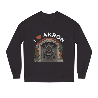 I  Akron Crewneck Sweatshirt — Vintage Gate Illustration, City Pride Pullover