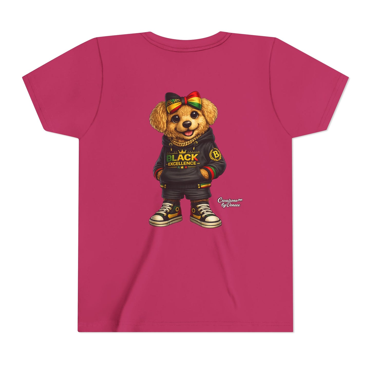 Youth Tee — Rasta Teddy "Black Excellence" Graphic Shirt