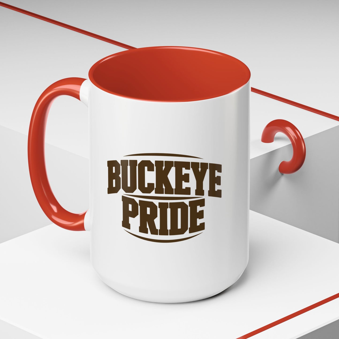 Buckeye Pride Accent Coffee Mug — School Spirit Ceramic Mug